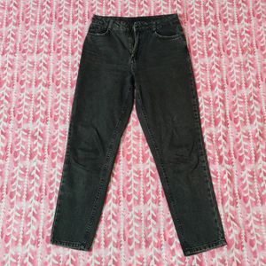 Bershka Mom Fit Charcoal Jeans
