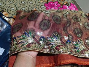 Shimmer Chocolate Saree