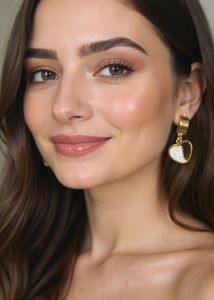 Anti Tarnish Golden AD Earrings