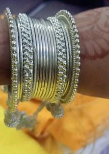 Silver Oxidised Bangles One Set