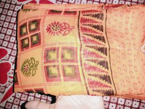 ORANGE PRINTED SAREE
