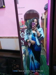 Digital Print Black Saree