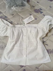 NEWME KOREAN LINEN TOP WITH TAG
