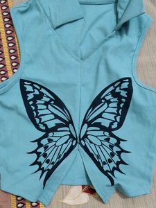 Blue Butterfly Top