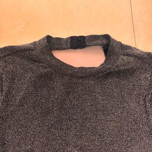 Shimmery Long Sleeve Backless Bodysuit