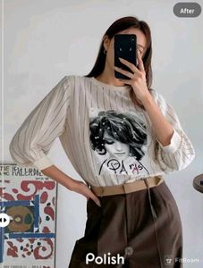 New With Tag Cute Stripped Y2k Top