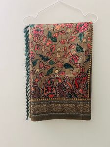 Mehendi Green Kalamkari Tussar Silk Saree