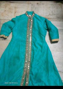 Teal Embellished Kurta
