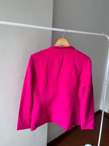 Fuschia Pink Casual  Blazer