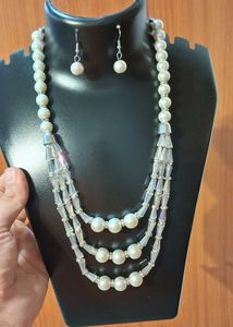 Imitation Pearl Necklace Set