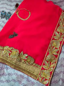 New Sari With Fall Done