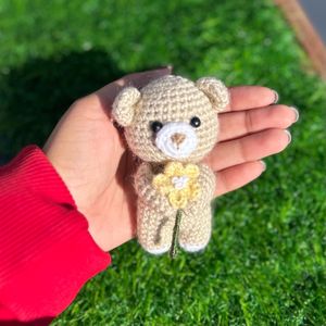 Handmade Crochet Teddy Keychain🧸