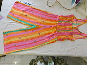 Striped Girl&#39;s Jumpsuit Set