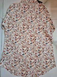 Peach Floral Shirt For Women