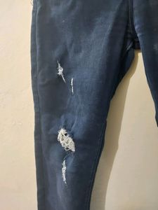 Dark Blue High Waist Skinny Distressed Jeans