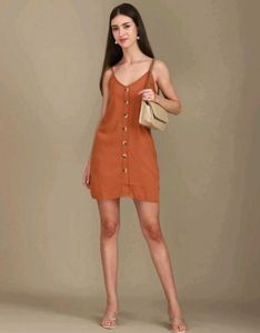 Button-Down Sun Dress With Two Pockets