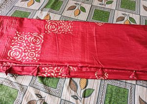 Red Floral Design Fabric