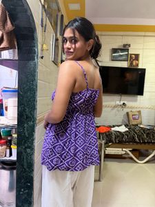 Purple Printed Top