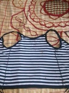 Striped Button-Down Small Size Tank Top