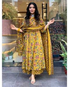 Floral Print Anarkali Suit Set