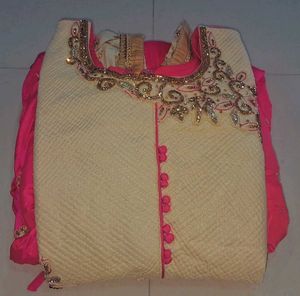 Ethnic pink flare frock