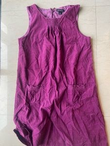 Purple a line dress with pockets