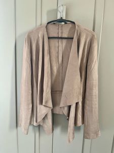 Zara Beige Cascading Suede Jacket