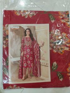 Elegant Floral Print Suit Set Material.