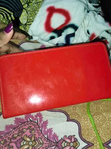 Red Clutch with Gold Embellishment