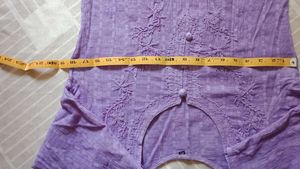 Purple Embroidered Top