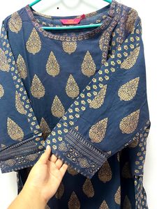 Blue Anarkali Type Aline Kurta💙🦋🔵🚎