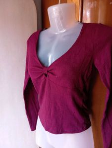 Burgundy Long Sleeve Top