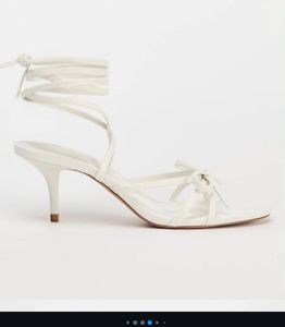 Zara White Elegant Strappy Kitten Heels