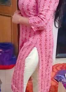 Pink Floral Kurta