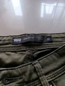 Levis Branded 26in Skinny Fit Olive Green Jean