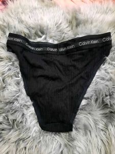 Calvin Klein Black Ribbed Thong