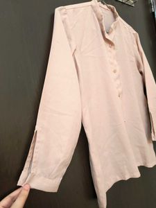 Blush Pink Button-Down Blouse