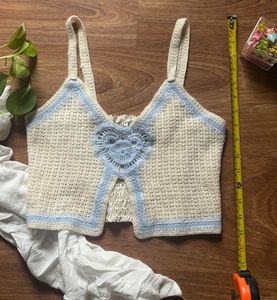 Sweet Heart Crochet Crop Top