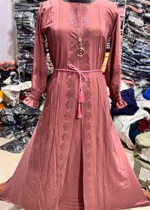 Elegant Brown Embroidered Kurta