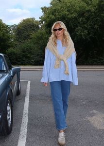 GAP Light Blue Striped Popover Shirt