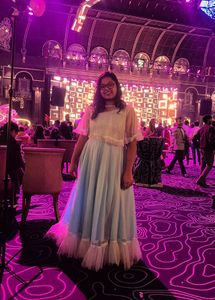 Blue Princess Gown With Poncho