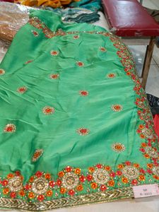 Green Embroidered Saree (Minor Issue)