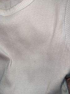 White Ribbed Crop Top