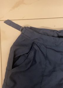 Grey Blue Cargo Polyster Pants
