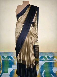 Chiku Black Combi Saree