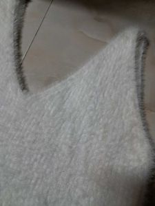 Fuzzy White Tank Top