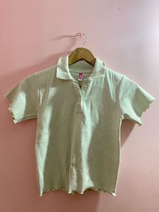 Pastel Green Ruffle Polo
