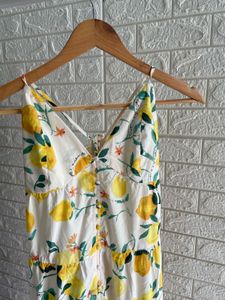 Lemon Print Maxi Dress