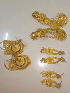 4 Set Vintage Gold Tone Earrings