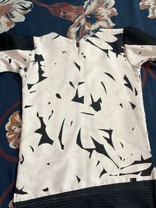 White Top With Black Design